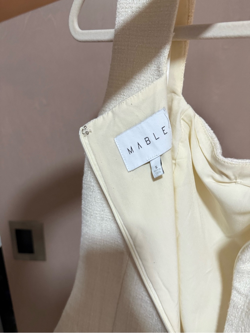 MARBLE Cream Button-Front Textured Mini Dress - Picture 3 of 5